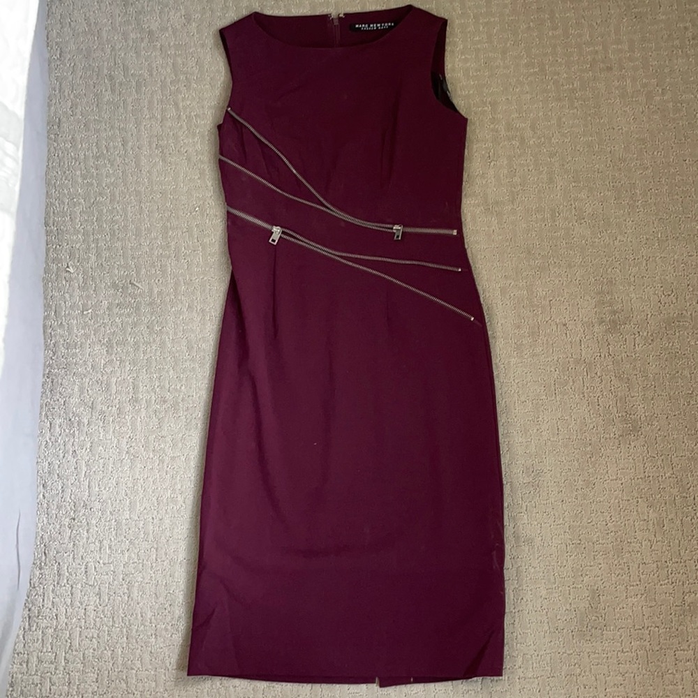 Marc New York plum dress with zipper detail
